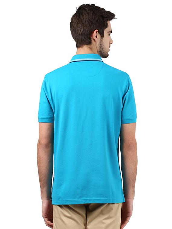 green solid polo t-shirt - 17670207 - Zoom Image - 3