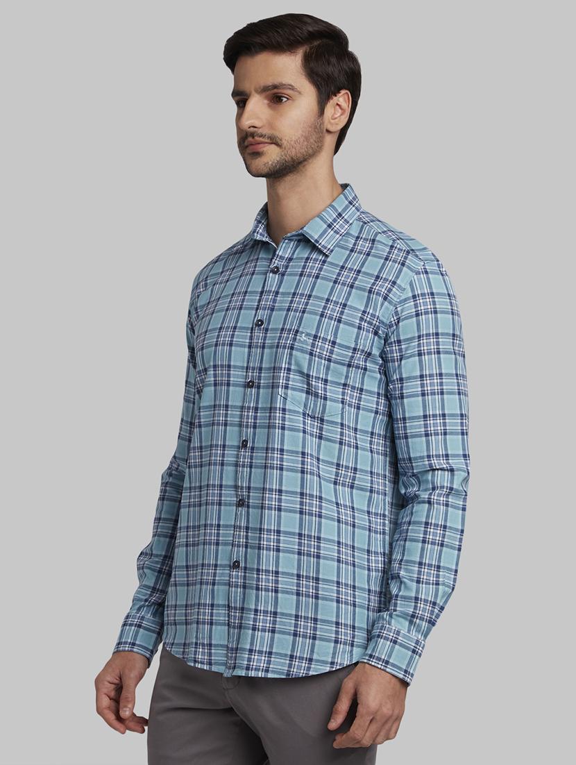 blue checkered casual shirt - 17670208 - Zoom Image - 2