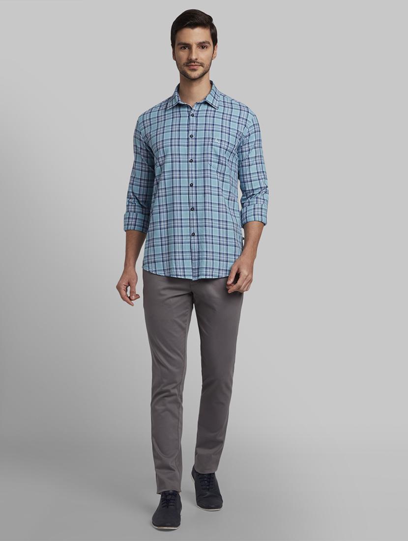 blue checkered casual shirt - 17670208 - Zoom Image - 5