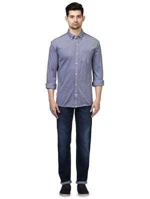 blue solid casual shirt - 17670210 - Standard Image - 4