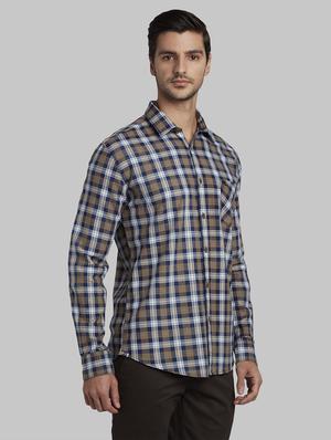 brown checkered casual shirt - 17670216 - Standard Image - 2