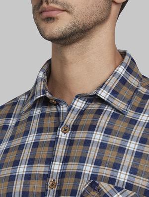 brown checkered casual shirt - 17670216 - Standard Image - 6