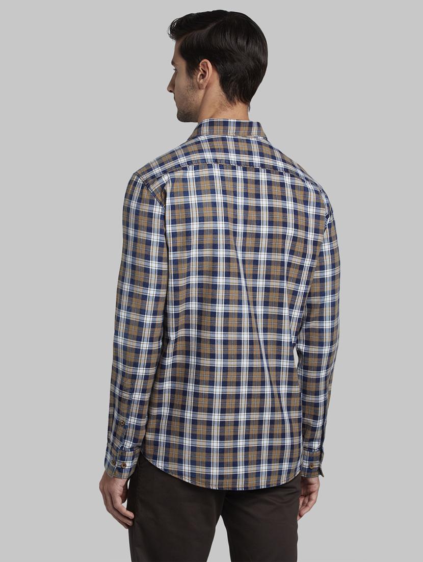 brown checkered casual shirt - 17670216 - Zoom Image - 4