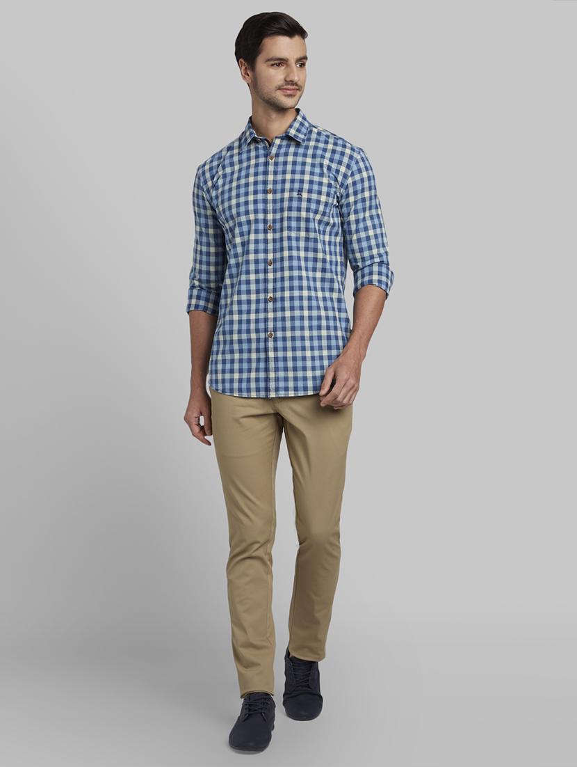 blue checkered casual shirt - 17670221 - Zoom Image - 5