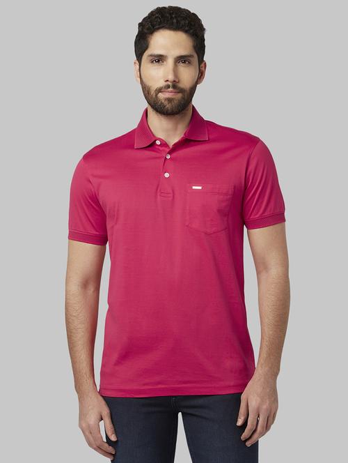 pink solid polo t-shirt - 17670222 - Standard Image - 1