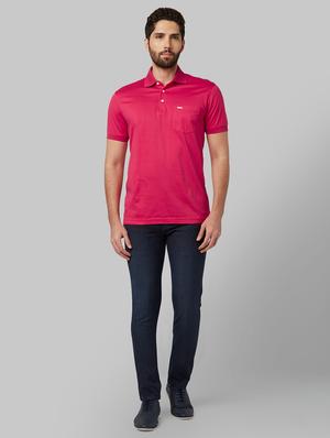 pink solid polo t-shirt - 17670222 - Standard Image - 4
