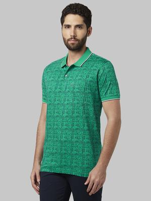 green printed polo t-shirt - 17670229 - Standard Image - 2