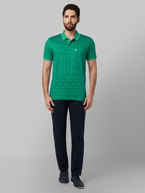 green printed polo t-shirt - 17670229 - Standard Image - 4