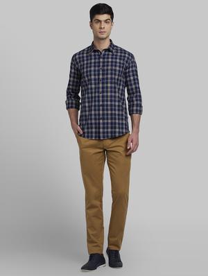 navy blue checkered casual shirt - 17670231 - Standard Image - 5