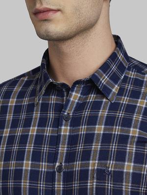 navy blue checkered casual shirt - 17670231 - Standard Image - 6