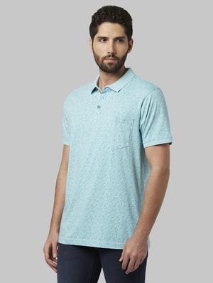 blue printed polo t-shirt - 17670232 - Standard Image - 2