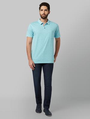 blue printed polo t-shirt - 17670232 - Standard Image - 4