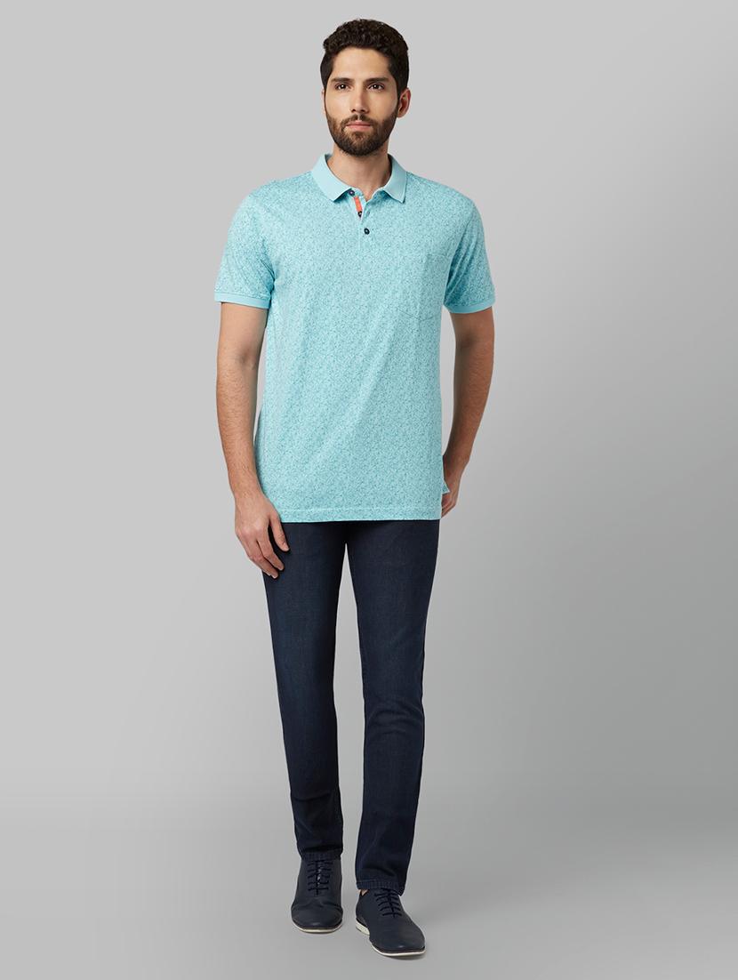 blue printed polo t-shirt - 17670232 - Zoom Image - 4