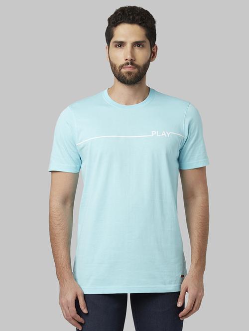 blue printed t-shirt - 17670238 - Standard Image - 1