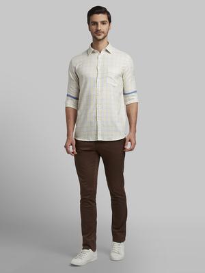 yellow checkered casual shirt - 17670244 - Standard Image - 5