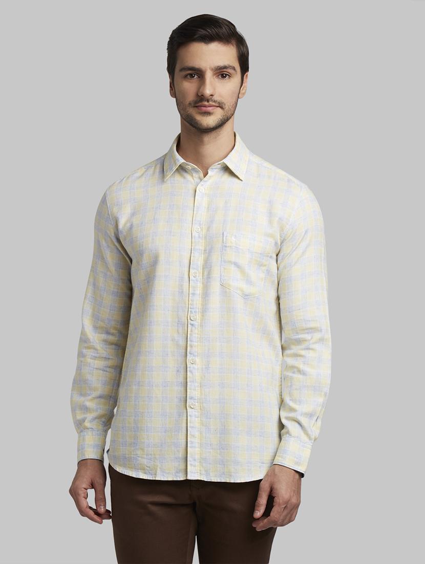 yellow checkered casual shirt - 17670244 - Zoom Image - 1