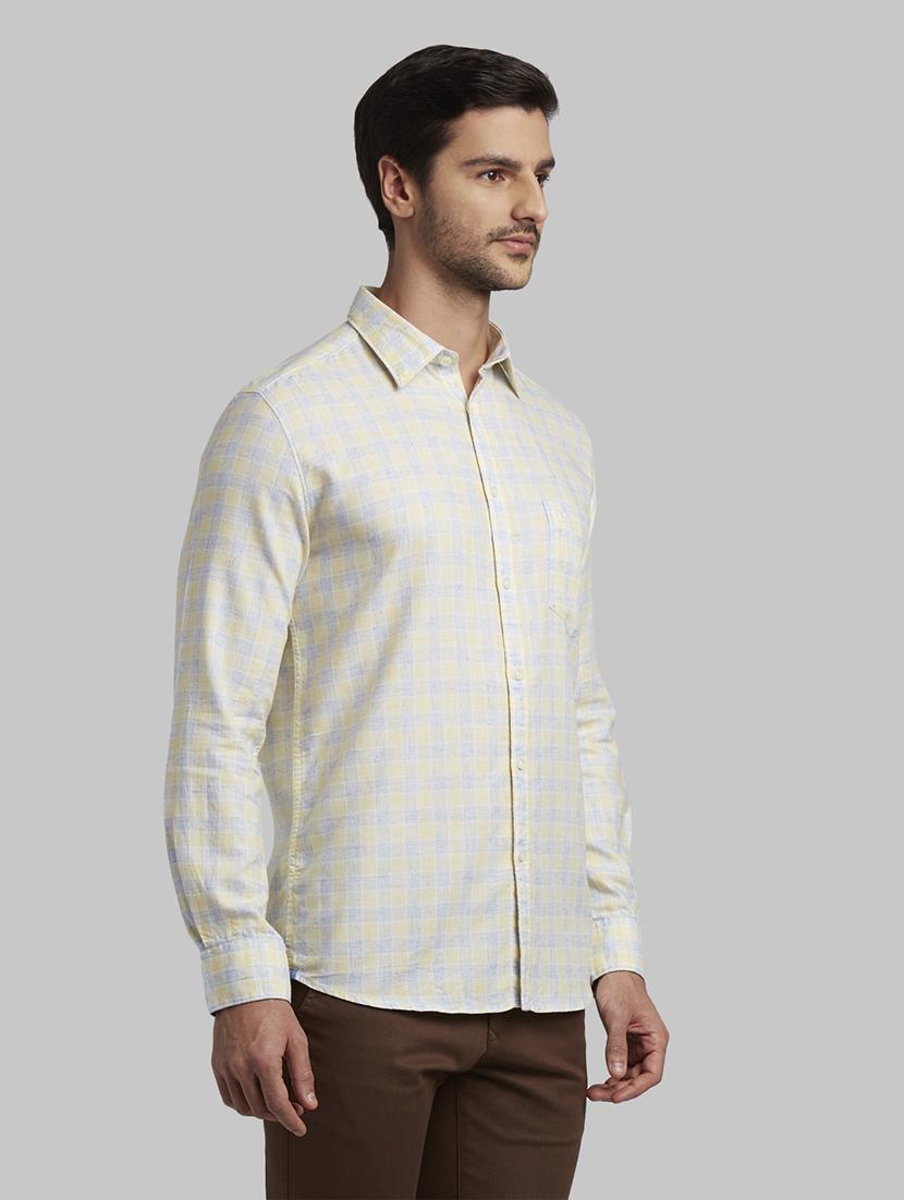 yellow checkered casual shirt - 17670244 - Zoom Image - 2