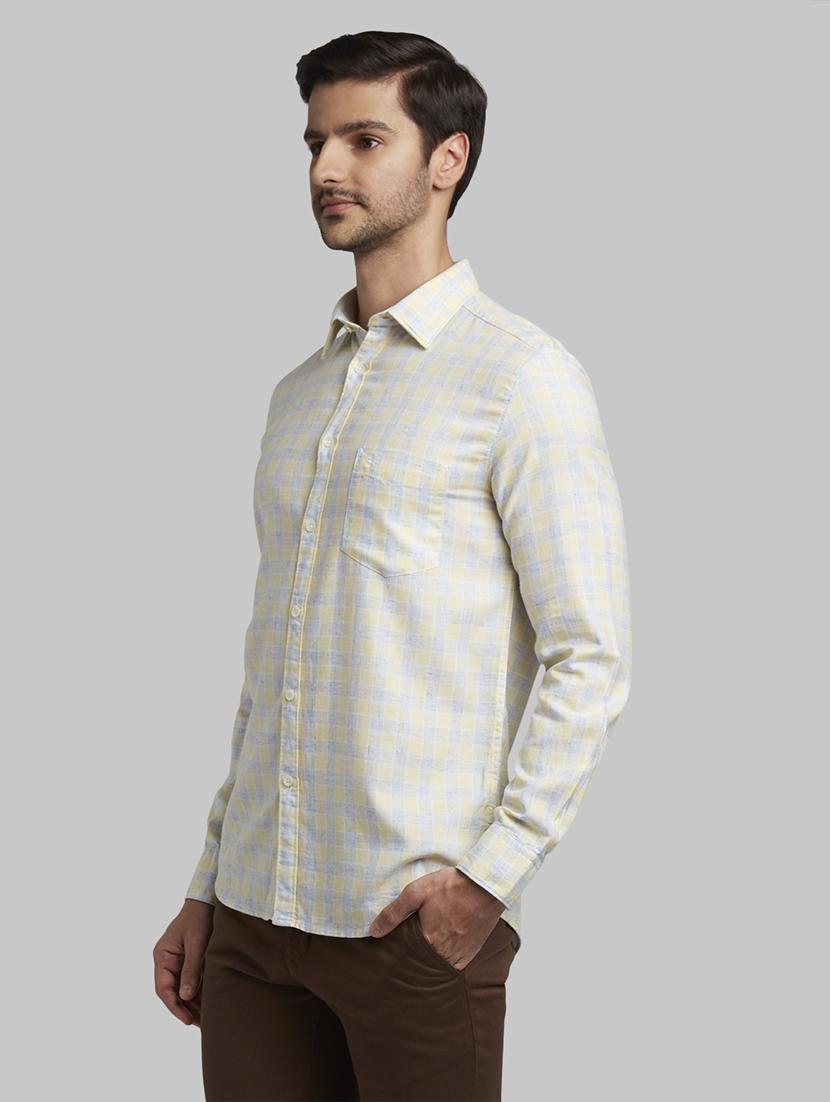 yellow checkered casual shirt - 17670244 - Zoom Image - 3