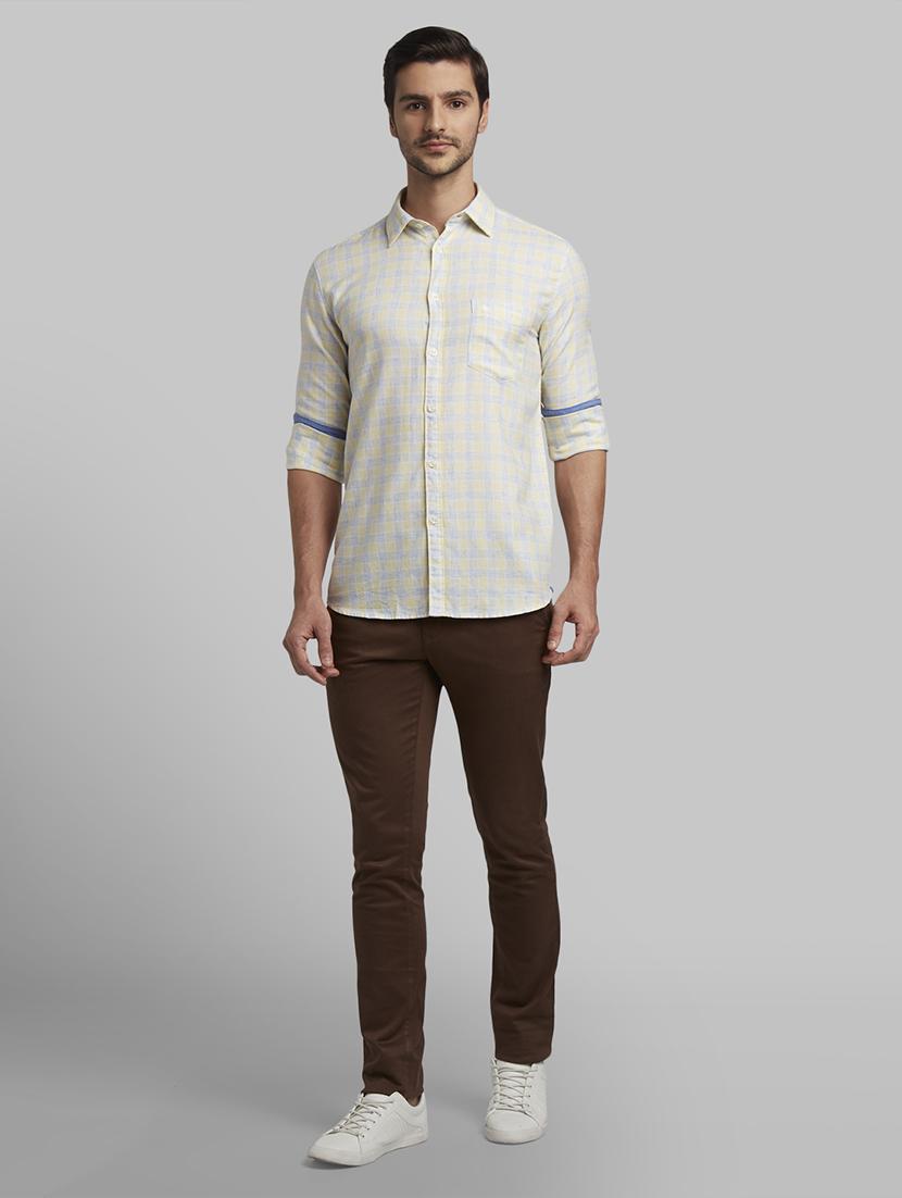 yellow checkered casual shirt - 17670244 - Zoom Image - 5