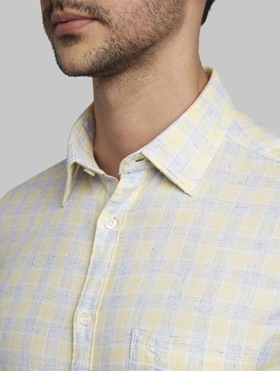 yellow checkered casual shirt - 17670244 - Zoom Image - 6