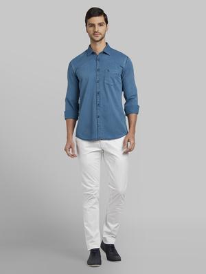 blue solid casual shirt - 17670260 - Standard Image - 5