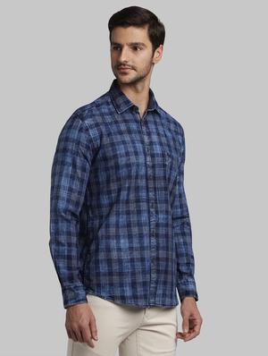 blue checkered casual shirt - 17670262 - Standard Image - 2