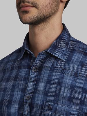 blue checkered casual shirt - 17670262 - Standard Image - 6