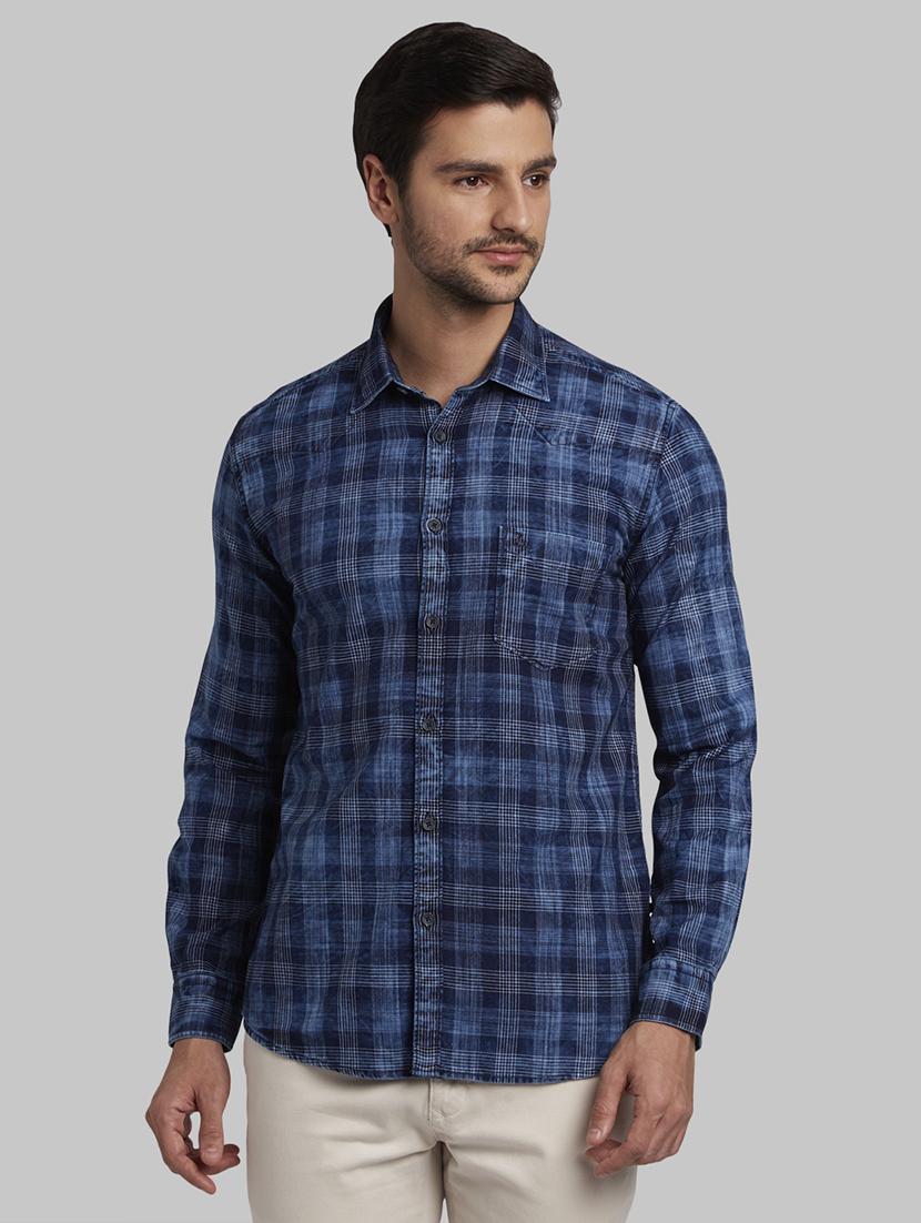 blue checkered casual shirt - 17670262 - Zoom Image - 1