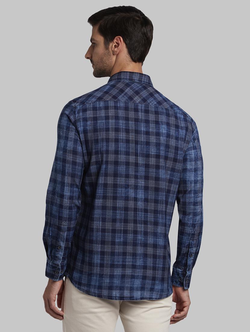 blue checkered casual shirt - 17670262 - Zoom Image - 4