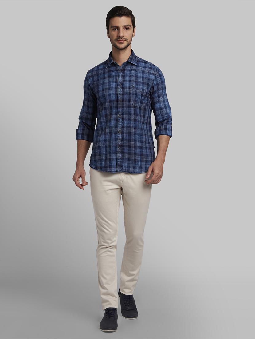 blue checkered casual shirt - 17670262 - Zoom Image - 5