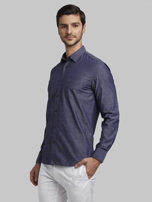 blue printed casual shirt - 17670268 - Standard Image - 2