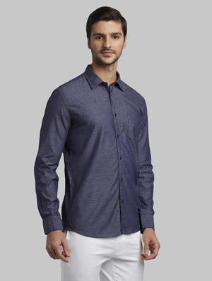 blue printed casual shirt - 17670268 - Standard Image - 3