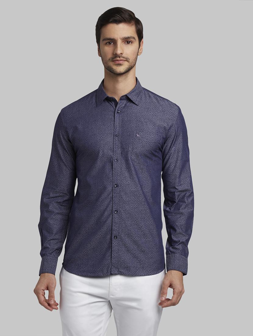 blue printed casual shirt - 17670268 - Zoom Image - 1