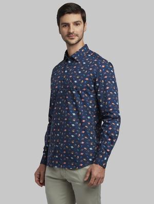 blue printed casual shirt - 17670274 - Standard Image - 2