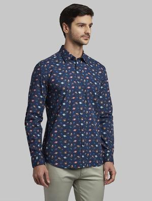 blue printed casual shirt - 17670274 - Standard Image - 3