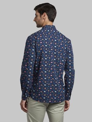 blue printed casual shirt - 17670274 - Standard Image - 4