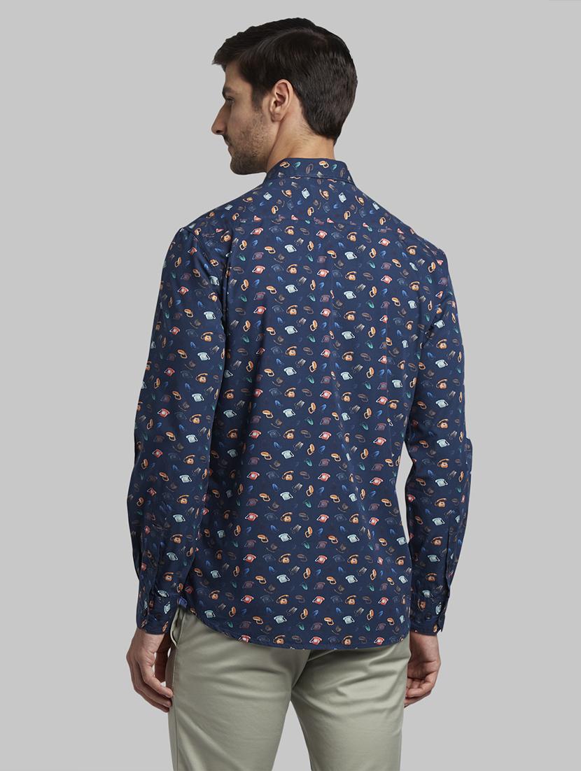 blue printed casual shirt - 17670274 - Zoom Image - 4