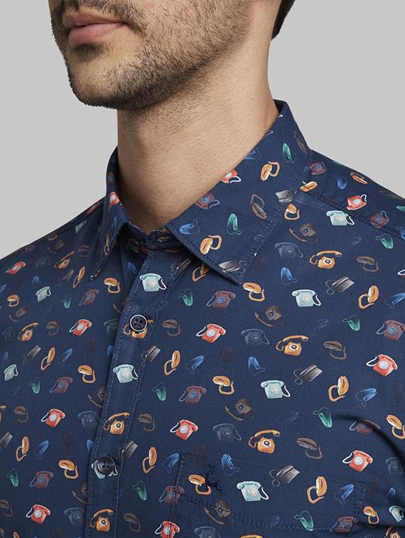 blue printed casual shirt - 17670274 - Zoom Image - 6