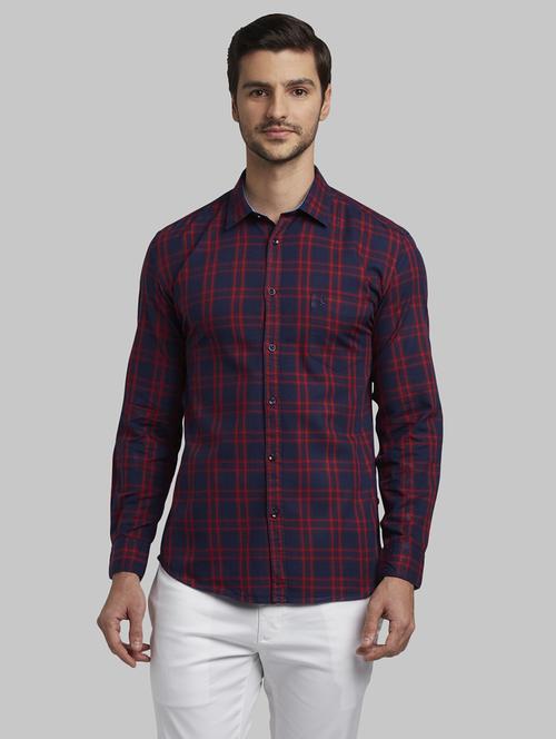 blue checkered casual shirt - 17670285 - Very Small Image - 1