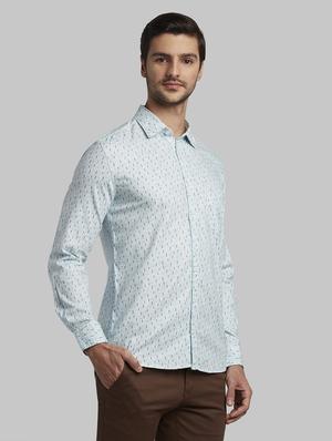 blue printed casual shirt - 17670288 - Standard Image - 3