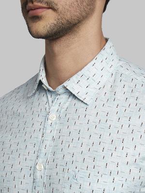 blue printed casual shirt - 17670288 - Standard Image - 6