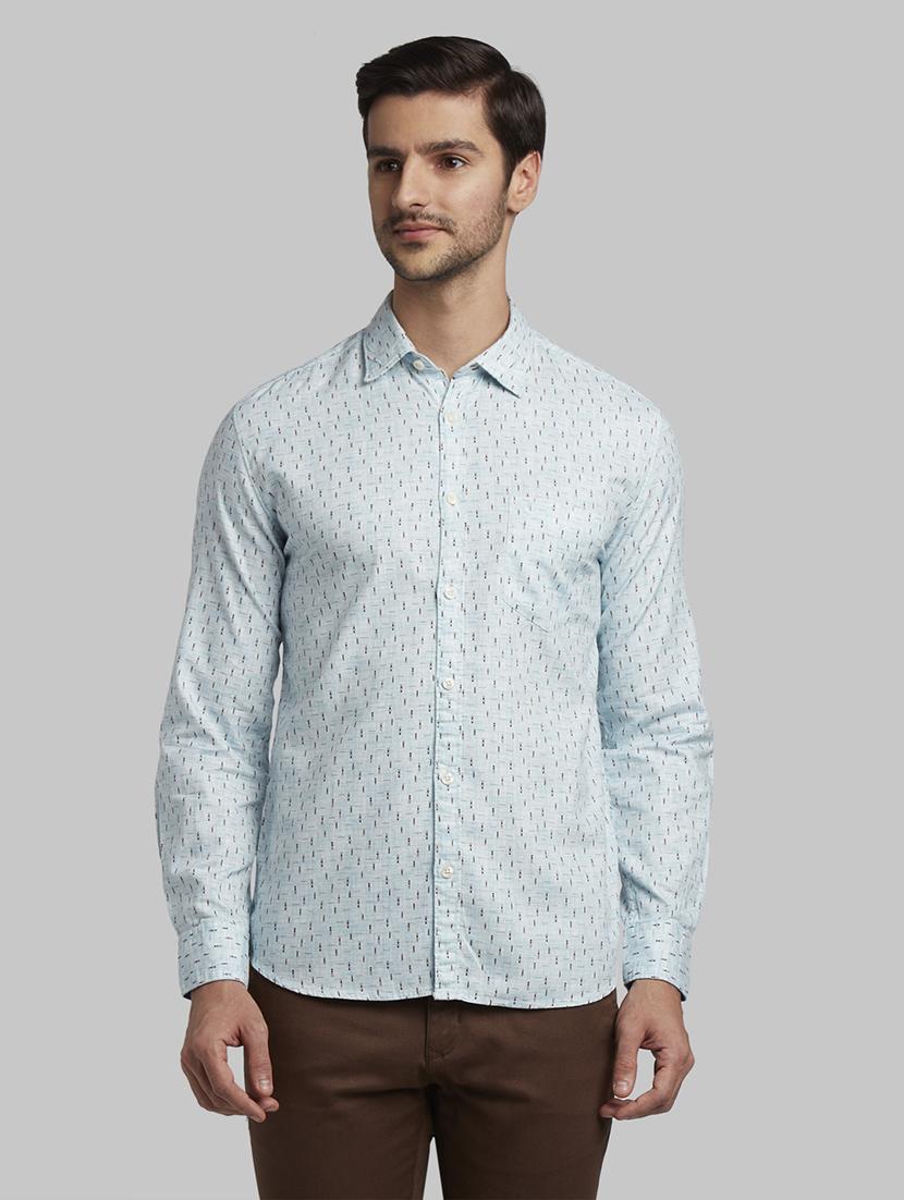 blue printed casual shirt - 17670288 - Zoom Image - 1