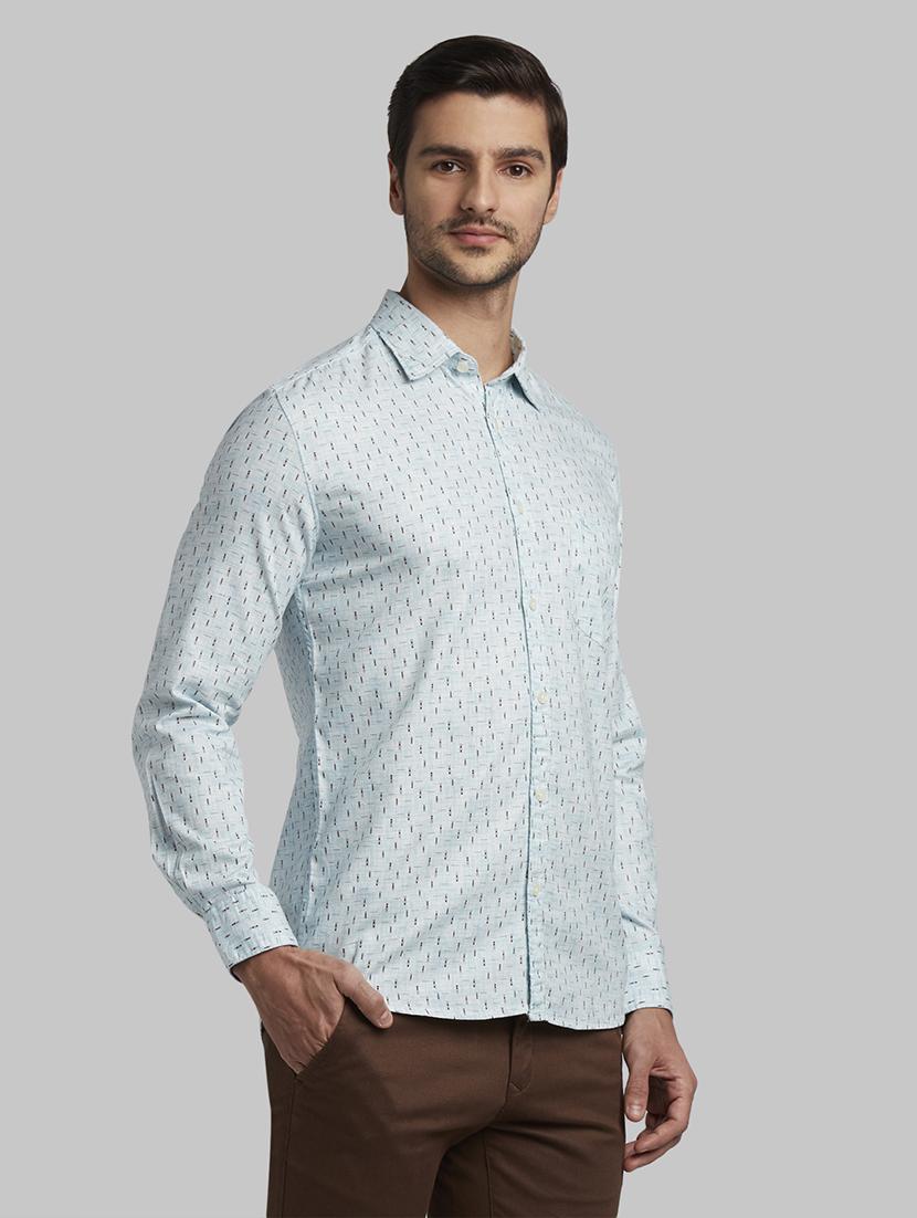 blue printed casual shirt - 17670288 - Zoom Image - 3
