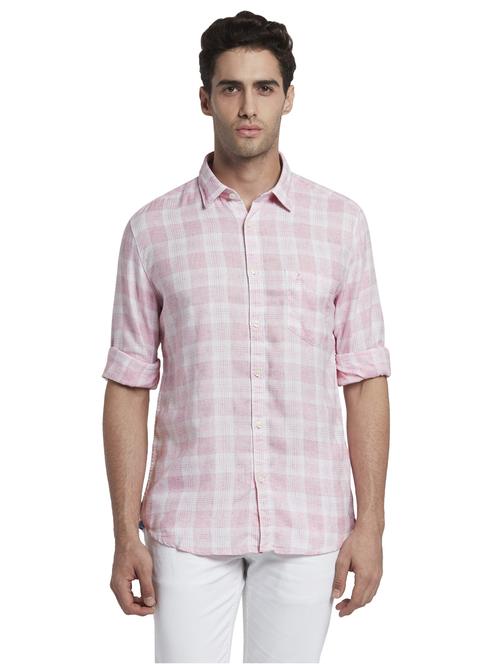 pink checkered casual shirt - 17670290 - Standard Image - 1