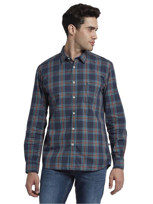 blue checkered casual shirt - 17670297 - Standard Image - 1