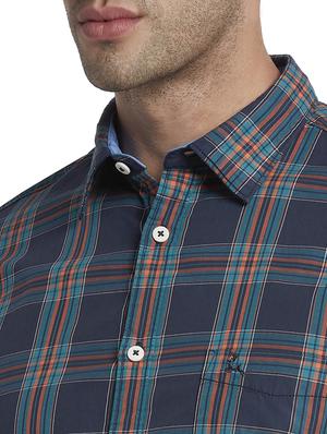 blue checkered casual shirt - 17670297 - Standard Image - 6