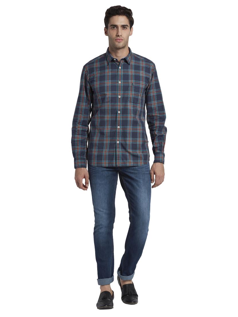 blue checkered casual shirt - 17670297 - Zoom Image - 5