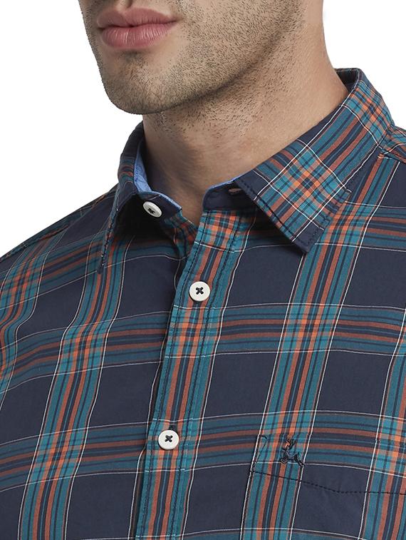 blue checkered casual shirt - 17670297 - Zoom Image - 6