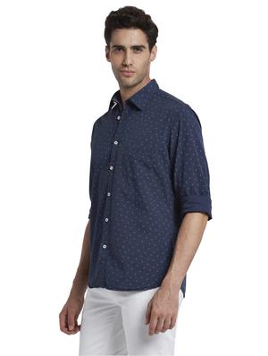 blue printed casual shirt - 17670300 - Standard Image - 2