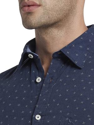 blue printed casual shirt - 17670300 - Standard Image - 6